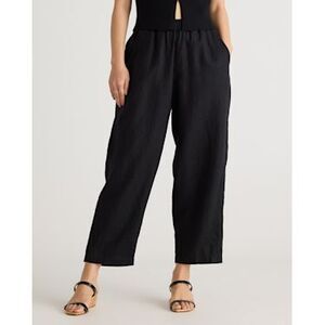 Quince Women 100% European Linen Pants Black L